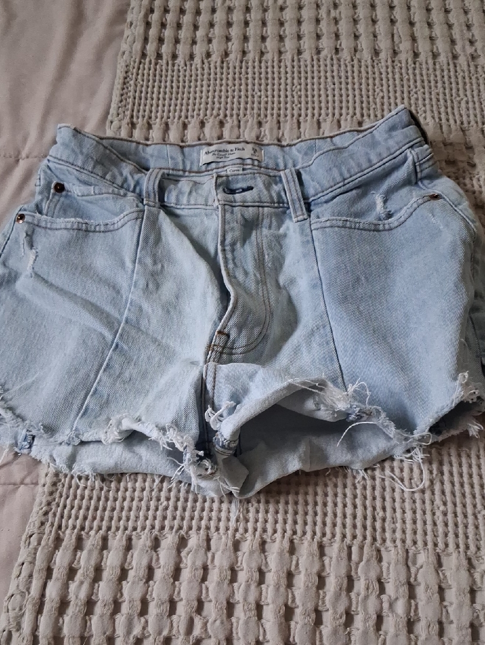 Abercrombie & Fitch Light Blue Distressed Denim Jean Shorts